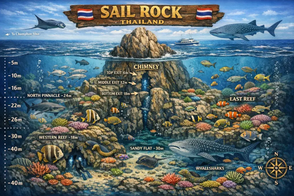 sail rock tauchseite